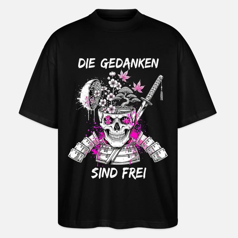 Warrior Skull Samurai - Stanley/Stella Oversized Unisex Organic T-shirt Blaster 2.0 - black