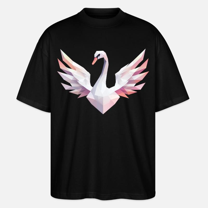 Geometrischer Schwan mit Pastellfarben - Stanley/Stella Oversized Unisex Bio T-Shirt Blaster 2.0 - Schwarz