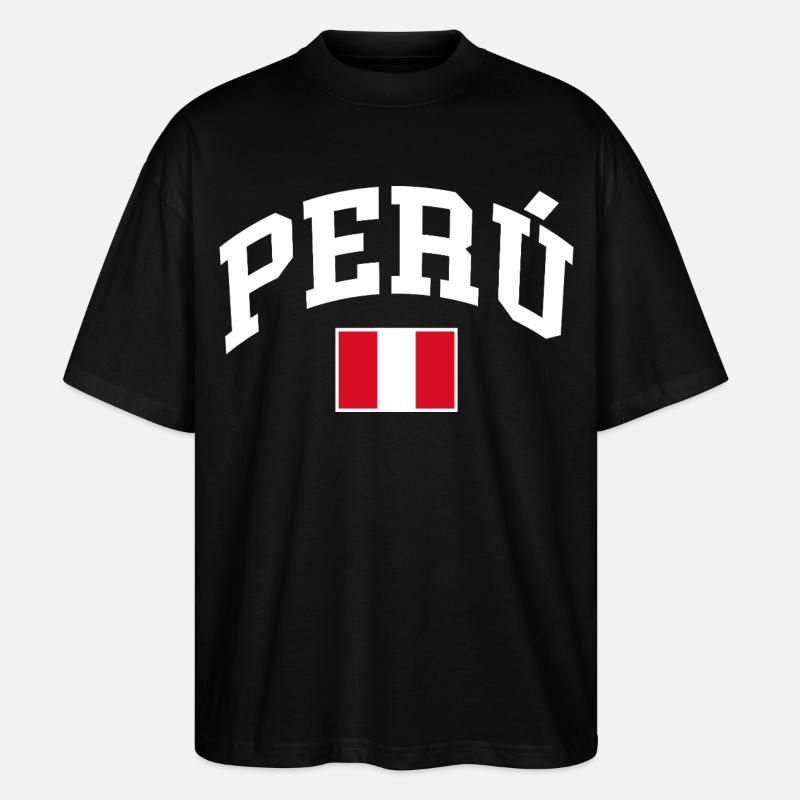Drapeau du Pérou - T-shirt bio Blaster 2.0 coupe oversize Stanley/Stella Unisexe - noir
