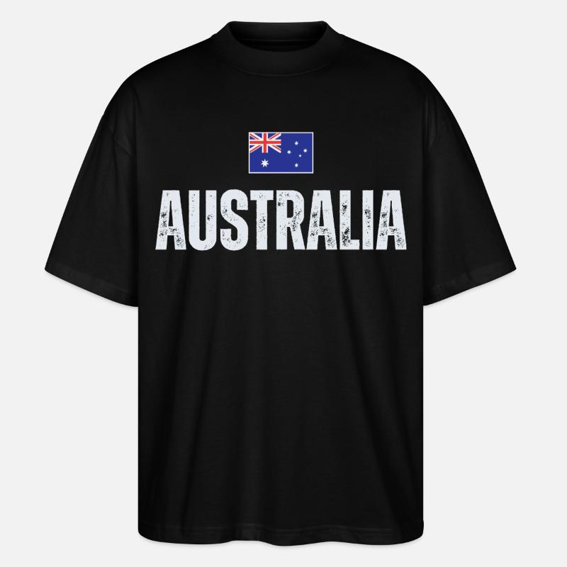 Flag Australia, j’adore l’Australie - T-shirt bio Blaster 2.0 coupe oversize Stanley/Stella Unisexe - noir