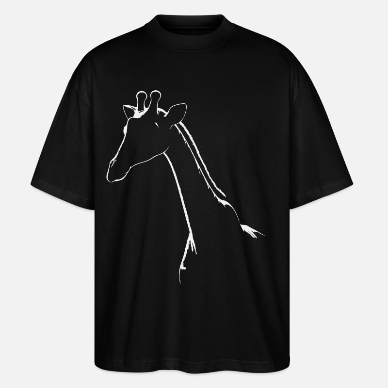 Schlichte Giraffe Silhouette Druck - Stanley/Stella Oversized Unisex Bio T-Shirt Blaster 2.0 - Schwarz