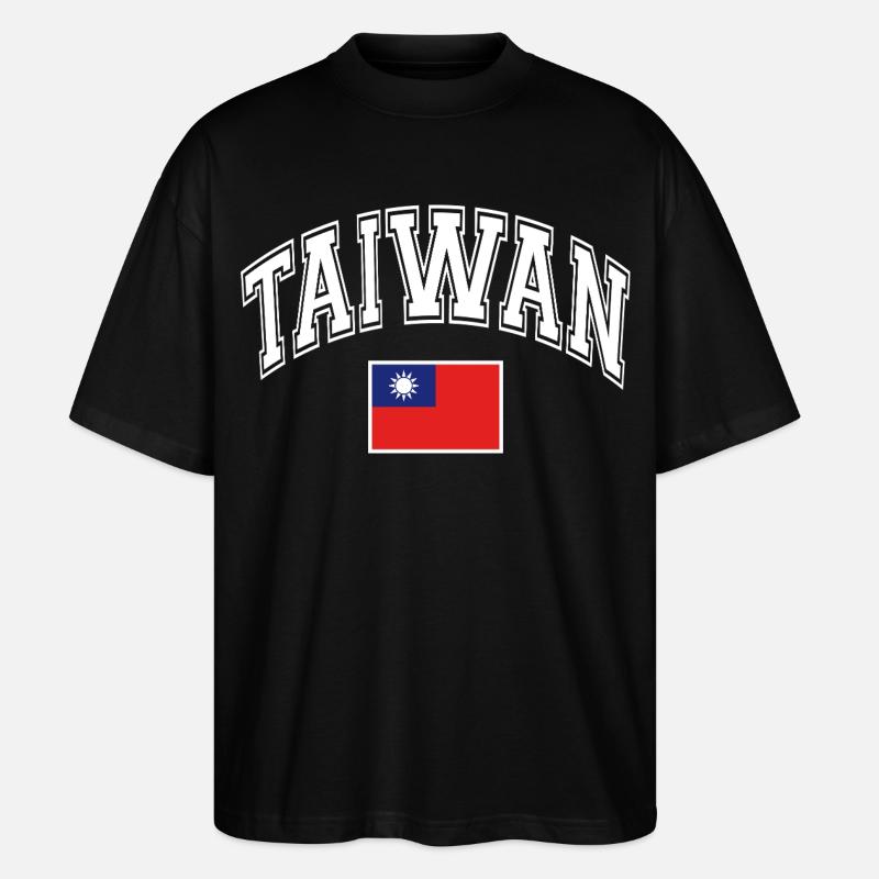 Taiwan Flagge - Stanley/Stella Oversized Unisex Bio T-Shirt Blaster 2.0 - Schwarz