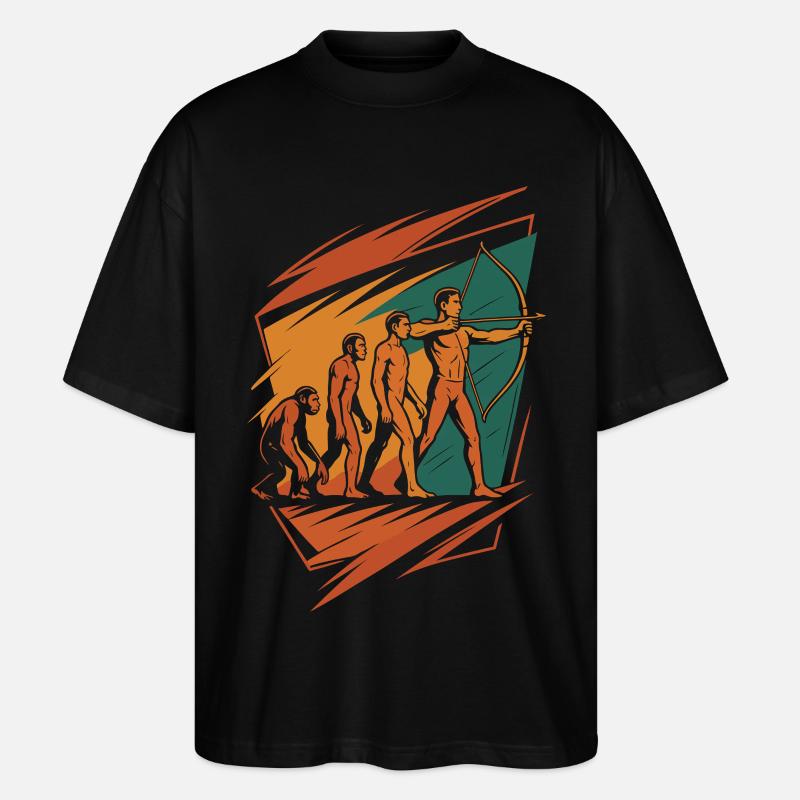 Evolution of Archery Archer Bow Target - Stanley/Stella Oversized Unisex Organic T-shirt Blaster 2.0 - black