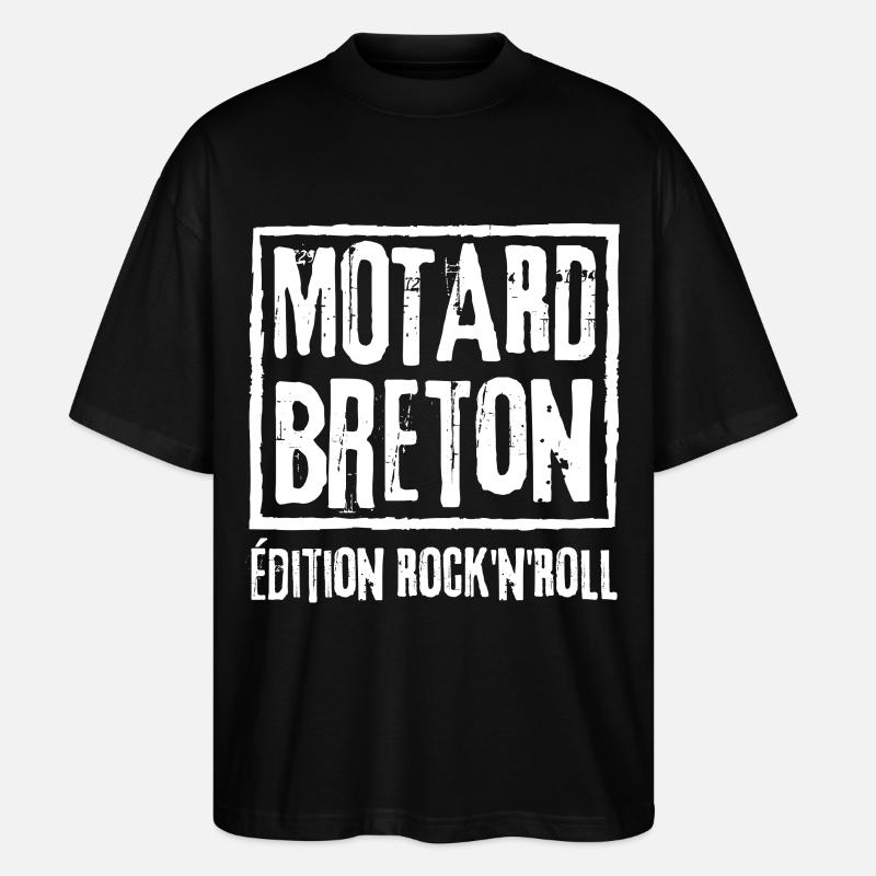 BRETON BIKER ROCK EDITION - Stanley/Stella Oversized Unisex Bio T-Shirt Blaster 2.0 - Schwarz