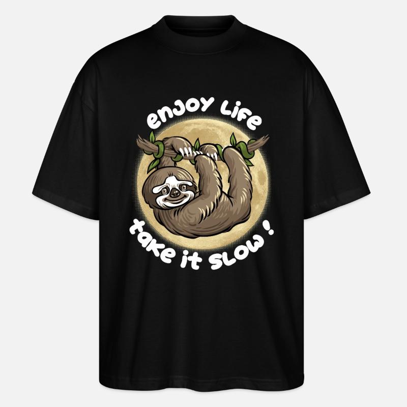 Gehen Sie es langsam an! - Stanley/Stella Oversized Unisex Bio T-Shirt Blaster 2.0 - Schwarz