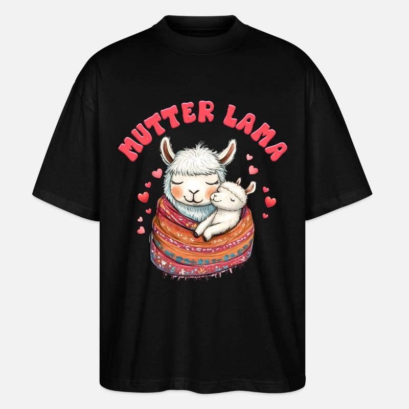 Bald Mama MAMA LLAMA MUTTER Lustiges - Stanley/Stella Oversized Unisex Bio T-Shirt Blaster 2.0 - Schwarz