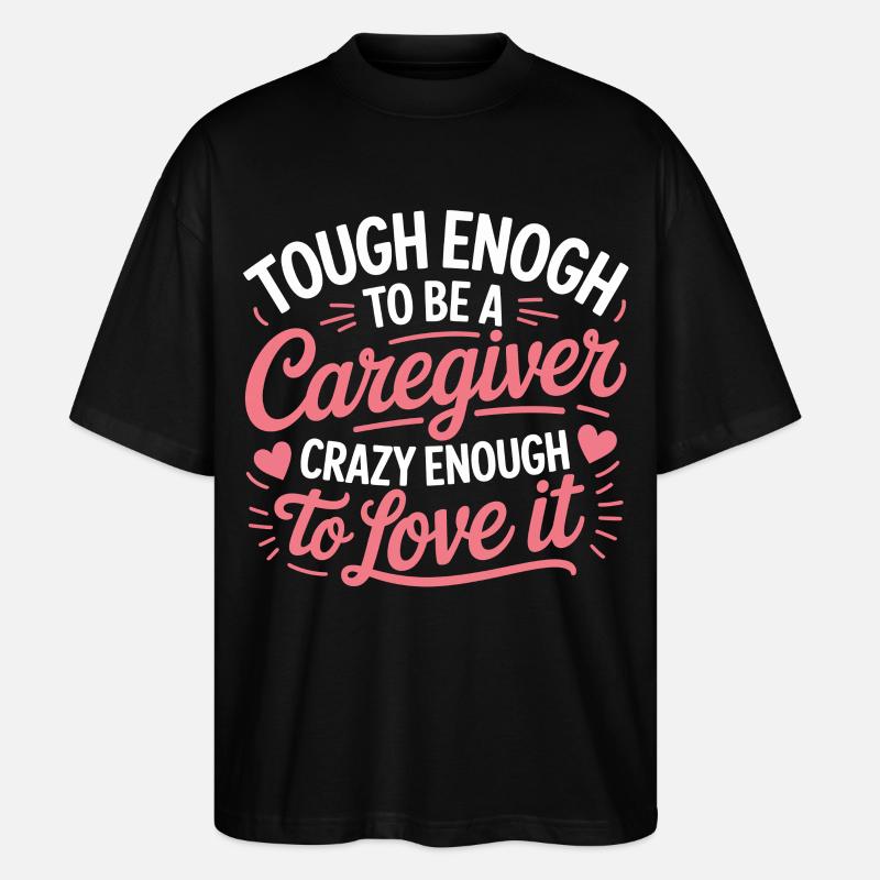 Caregiver Pride Script Pink - Stanley/Stella Oversized Unisex Bio T-Shirt Blaster 2.0 - Schwarz