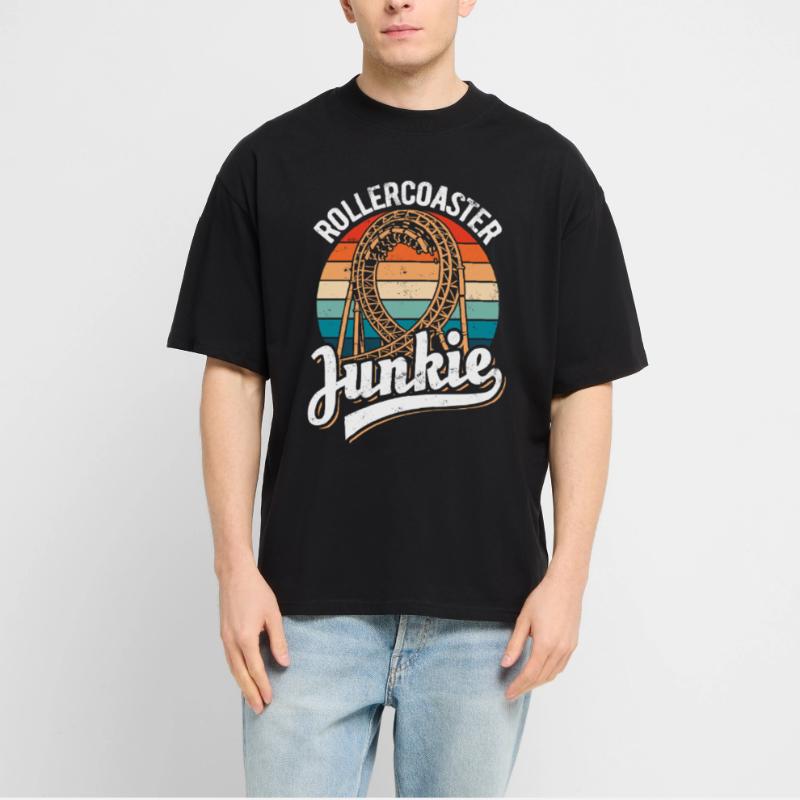 Rollercoaster Junkie - Roller Coaster - Loop Stanley/Stella Oversized Unisex Organic T-shirt Blaster 2.0