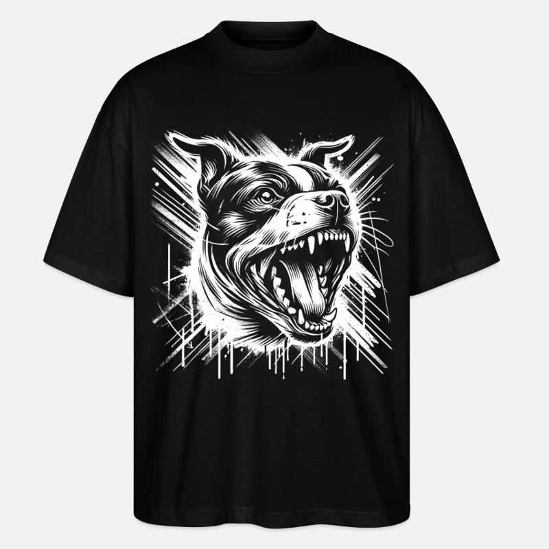 Cooler Staffordshire Bullterrier Graffiti Stil - Stanley/Stella Oversized Unisex Bio T-Shirt Blaster 2.0 - Schwarz