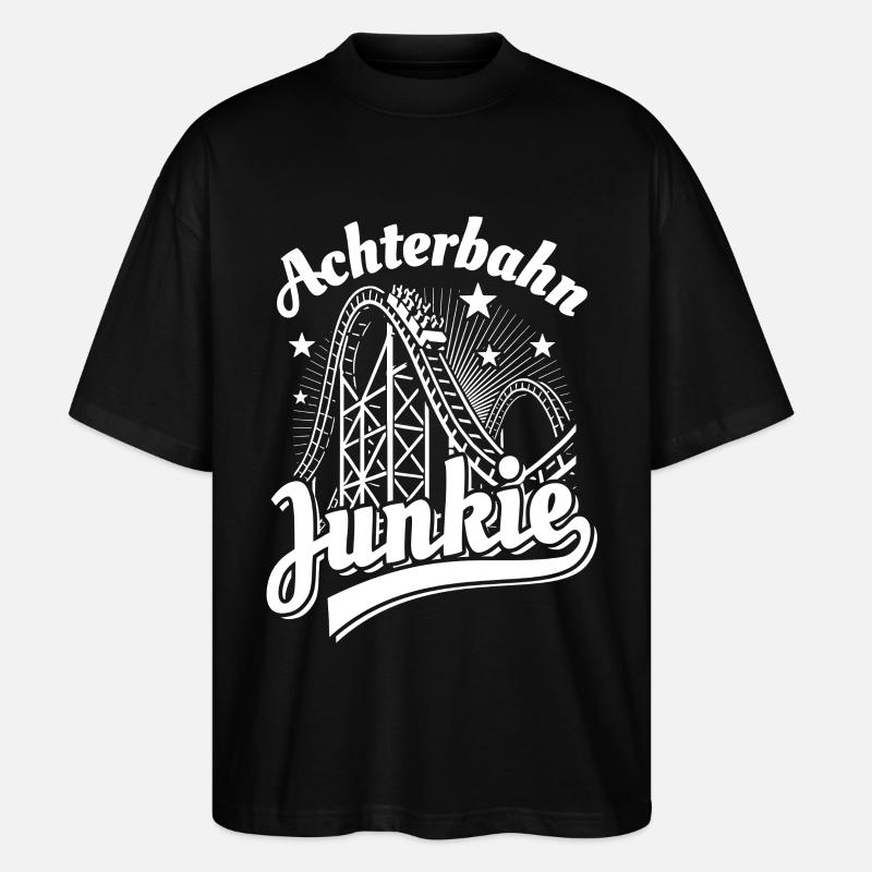 Roller Coaster Junkie - Parc d'attractions - Looping - T-shirt bio Blaster 2.0 coupe oversize Stanley/Stella Unisexe - noir