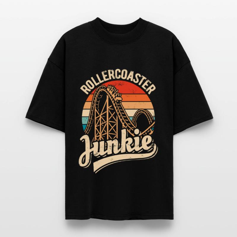 Rollercoaster Junkie - Roller Coaster - Loop Stanley/Stella Oversized Unisex Organic T-shirt Blaster 2.0