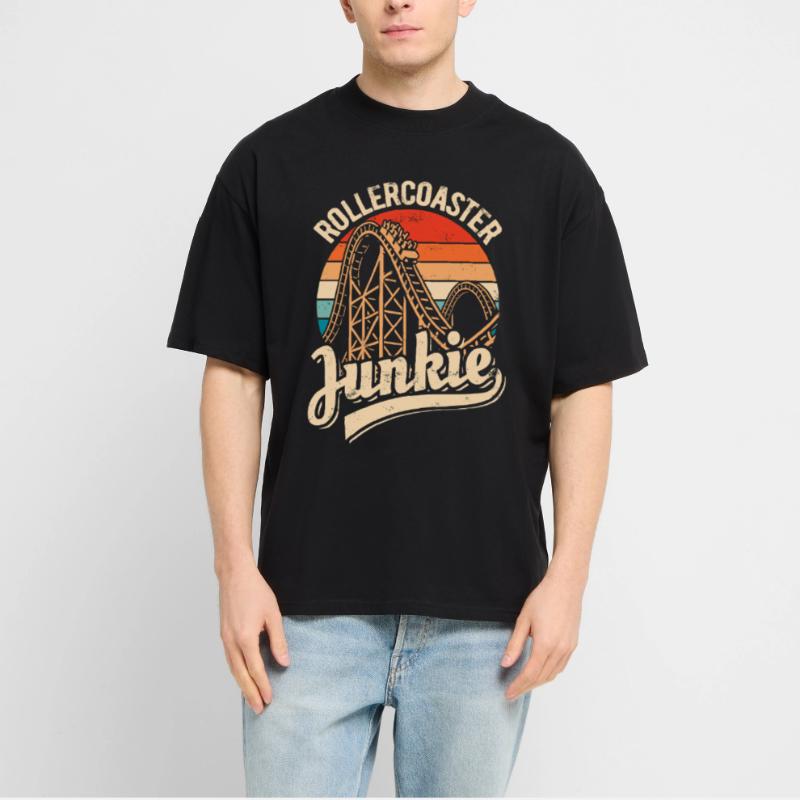 Rollercoaster Junkie - Roller Coaster - Loop Stanley/Stella Oversized Unisex Organic T-shirt Blaster 2.0