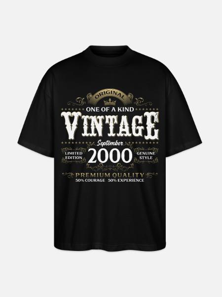 25e anniversaire, millésime septembre 2000 - T-shirt bio Blaster 2.0 coupe oversize Stanley/Stella Unisexe - noir