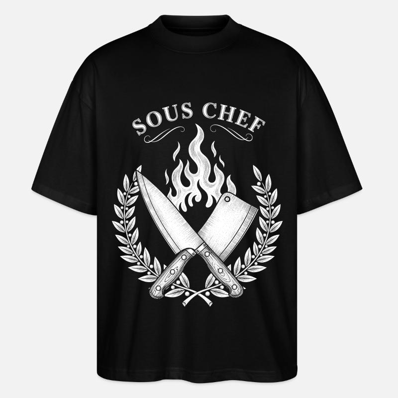 Sous-chef Flammes Conception de cuisson - T-shirt bio Blaster 2.0 coupe oversize Stanley/Stella Unisexe - noir