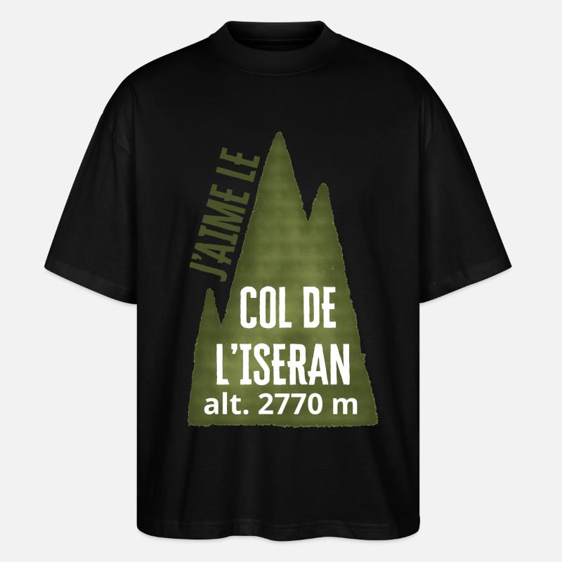 COL DE L’ISERAN ALT 2770 Meter - Stanley/Stella Oversized Unisex Bio T-Shirt Blaster 2.0 - Schwarz