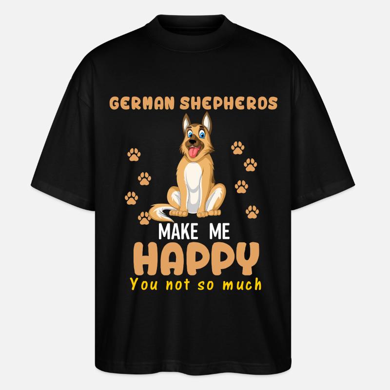 Deutscher Schäferhund Glück - Stanley/Stella Oversized Unisex Bio T-Shirt Blaster 2.0 - Schwarz