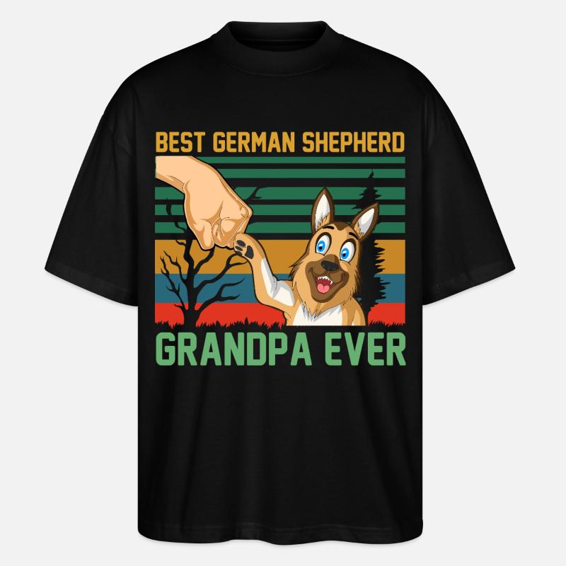 Deutscher Schäferhund Opa - Stanley/Stella Oversized Unisex Bio T-Shirt Blaster 2.0 - Schwarz