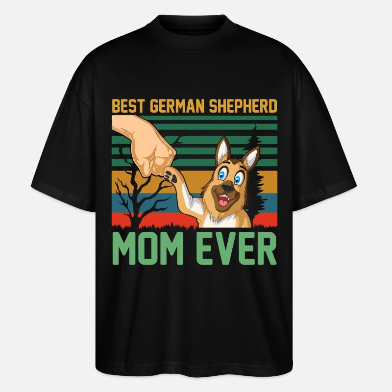 Beste Deutsche Schäferhund-Mama - Stanley/Stella Oversized Unisex Bio T-Shirt Blaster 2.0 - Schwarz