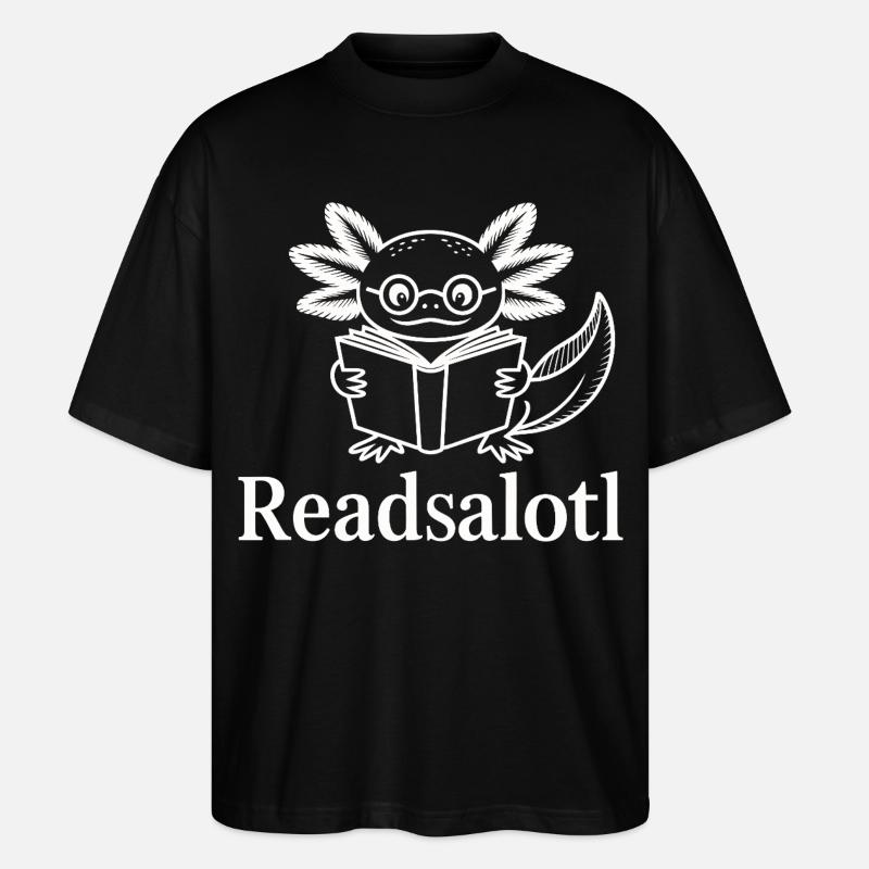 Lineart Readsalotl Axolotl Lecture - T-shirt bio Blaster 2.0 coupe oversize Stanley/Stella Unisexe - noir
