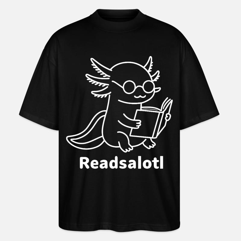 Lineart Readsalotl Axolotl Lecture - T-shirt bio Blaster 2.0 coupe oversize Stanley/Stella Unisexe - noir