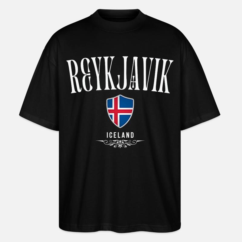 Reykjavik, Islande, souvenir de Reykjavik - T-shirt bio Blaster 2.0 coupe oversize Stanley/Stella Unisexe - noir