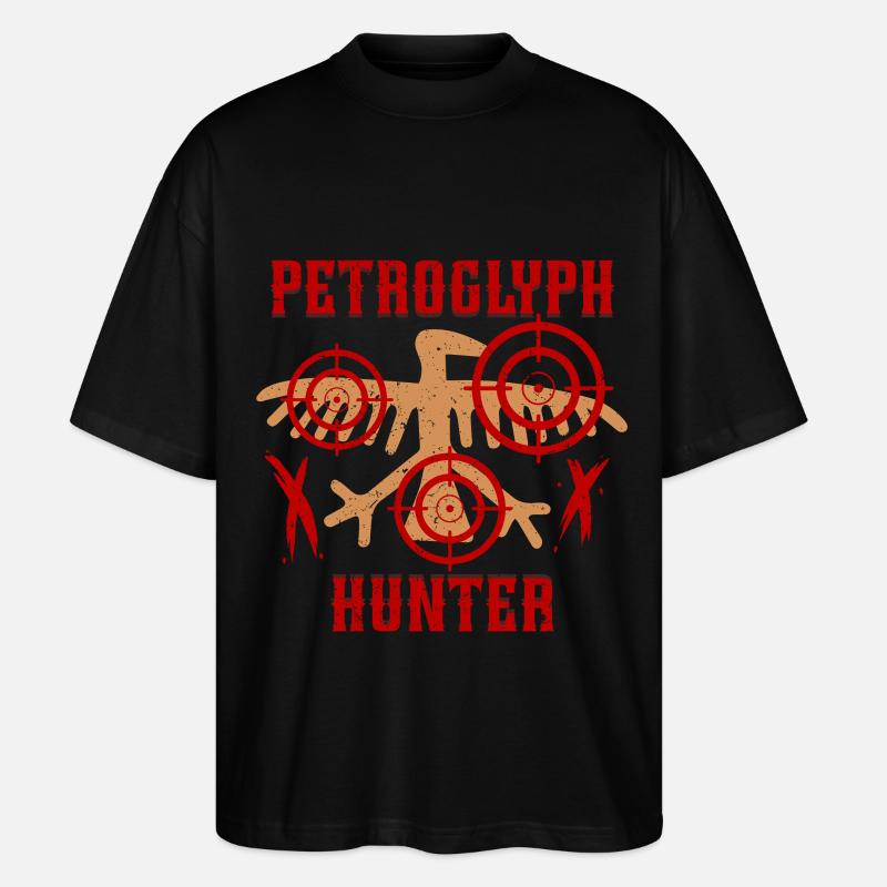 Petroglyph Hunter Petroglyphen Piktogramme - Stanley/Stella Oversized Unisex Bio T-Shirt Blaster 2.0 - Schwarz