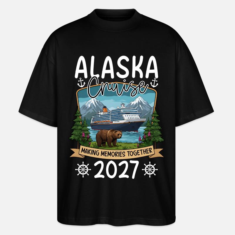 Alaska Kreuzfahrt Erinnerungsdesign - Stanley/Stella Oversized Unisex Bio T-Shirt Blaster 2.0 - Schwarz