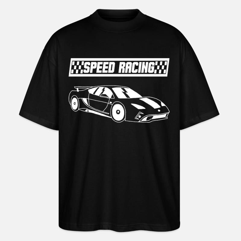 Voiture de course blanche - T-shirt bio Blaster 2.0 coupe oversize Stanley/Stella Unisexe - noir