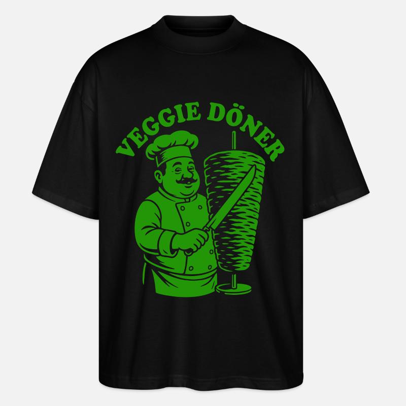 Veggie Döner - Restauration rapide - Kebab végétalien - T-shirt bio Blaster 2.0 coupe oversize Stanley/Stella Unisexe - noir