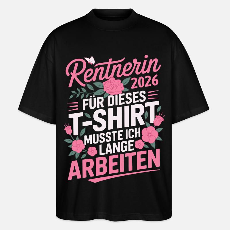 Rentnerin 2026 - Stanley/Stella Oversized Unisex Bio T-Shirt Blaster 2.0 - Schwarz