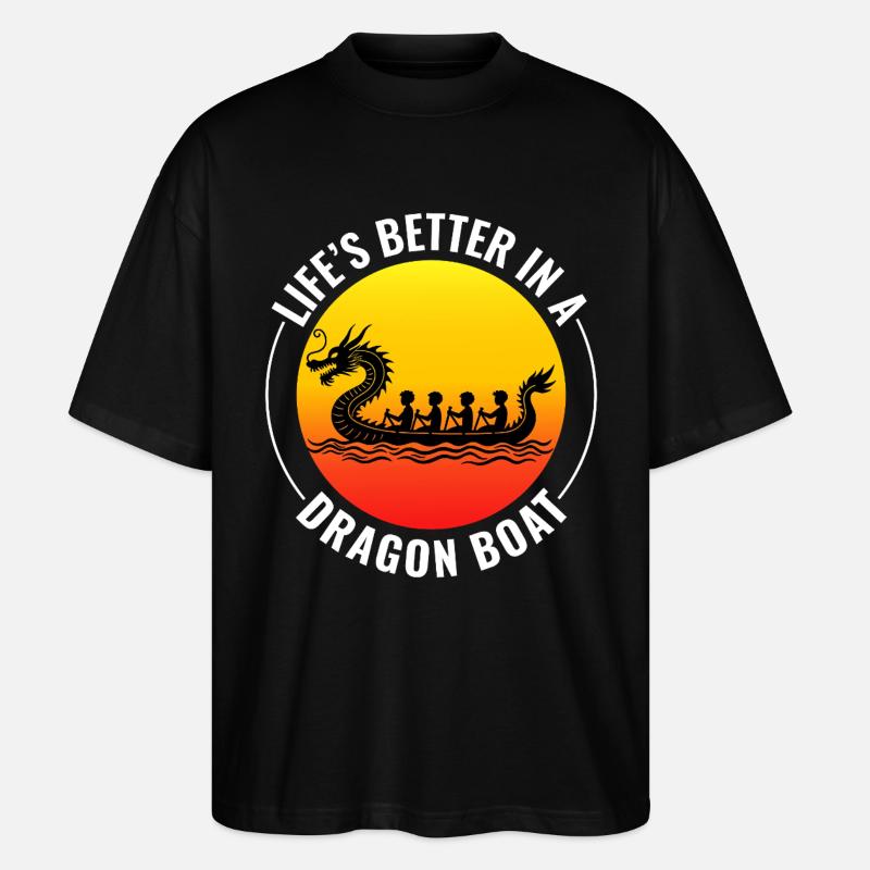 Équipage de course de bateaux-dragons - T-shirt bio Blaster 2.0 coupe oversize Stanley/Stella Unisexe - noir