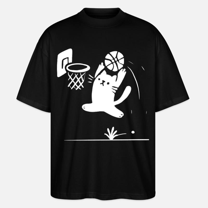 Chat de basket-ball - T-shirt bio Blaster 2.0 coupe oversize Stanley/Stella Unisexe - noir