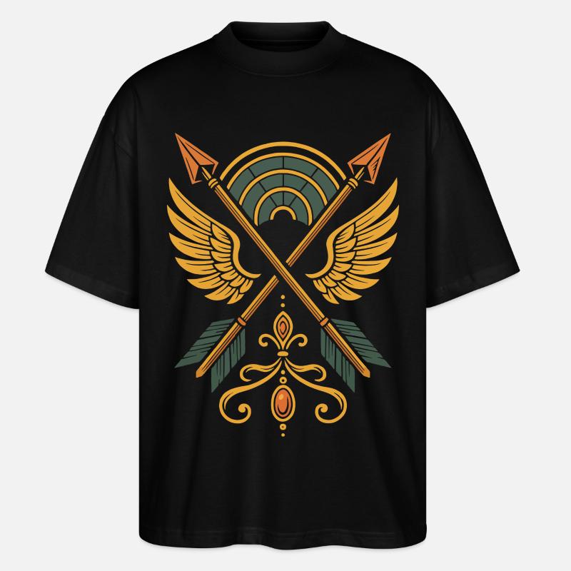 Bogenschießen Ziel Bogenschütze Bogenjagd Design - Stanley/Stella Oversized Unisex Bio T-Shirt Blaster 2.0 - Schwarz