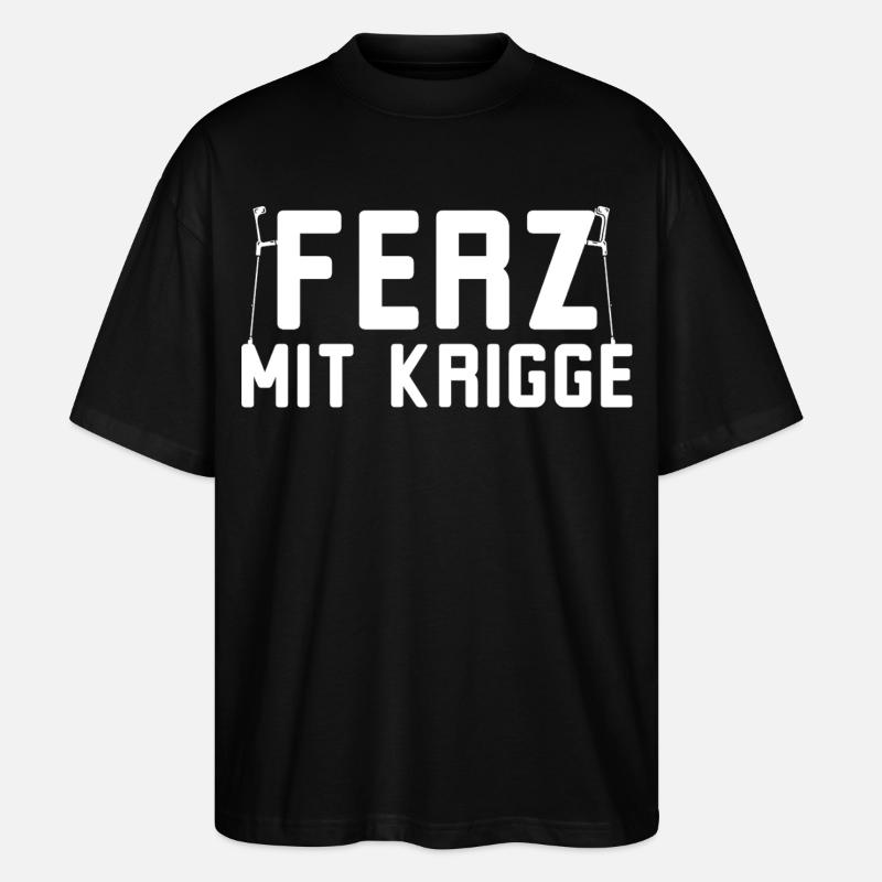 Ferz with Krigge Hessian Hessian dialect - Stanley/Stella Oversized Unisex Organic T-shirt Blaster 2.0 - black