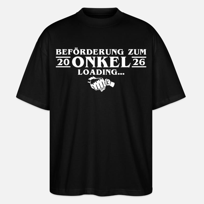 Announcing Pregnancy - Expectant Uncle 2026 - Stanley/Stella Oversized Unisex Organic T-shirt Blaster 2.0 - black
