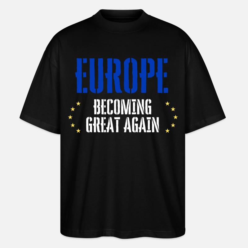 EUROPA wird wieder groß - Stanley/Stella Oversized Unisex Bio T-Shirt Blaster 2.0 - Schwarz