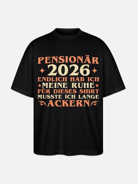 Colleague Farewell Pension 2026 - Pensioner - Stanley/Stella Oversized Unisex Organic T-shirt Blaster 2.0 - black