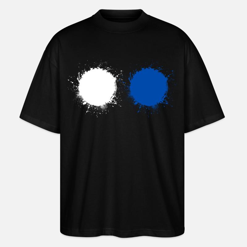 Weiß Blau - Stanley/Stella Oversized Unisex Bio T-Shirt Blaster 2.0 - Schwarz