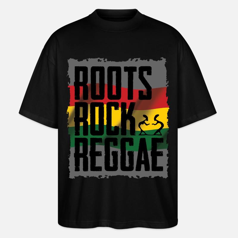 Projekt Roots Rock Reggae - Ekologiczne Koszulka Oversize Unisex Stanley/Stella Blaster 2.0 - czarny
