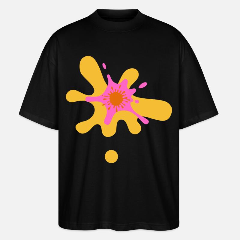 Kunstvolles Farbexplosion Design - Stanley/Stella Oversized Unisex Bio T-Shirt Blaster 2.0 - Schwarz