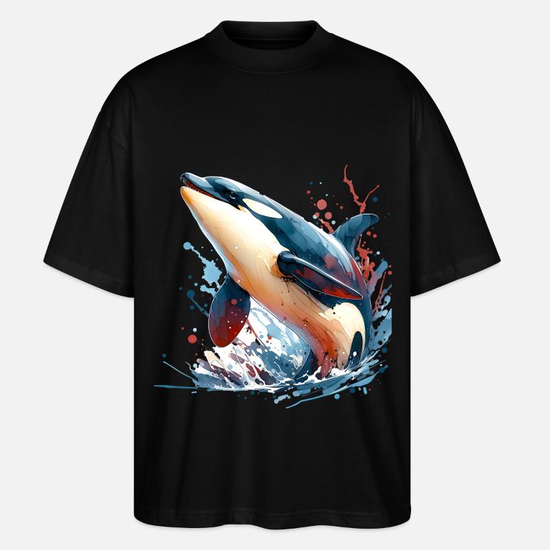 Orca Schwertwal - Stanley/Stella Oversized Unisex Bio T-Shirt Blaster 2.0 - Schwarz