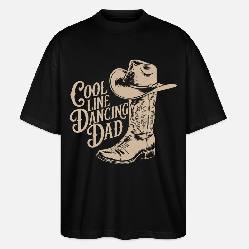 Conception de motif de cow-boy western - T-shirt bio Blaster 2.0 coupe oversize Stanley/Stella Unisexe - noir