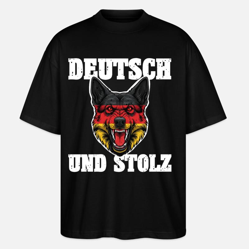 Deutscher Schäferhund - Stanley/Stella Oversized Unisex Bio T-Shirt Blaster 2.0 - Schwarz