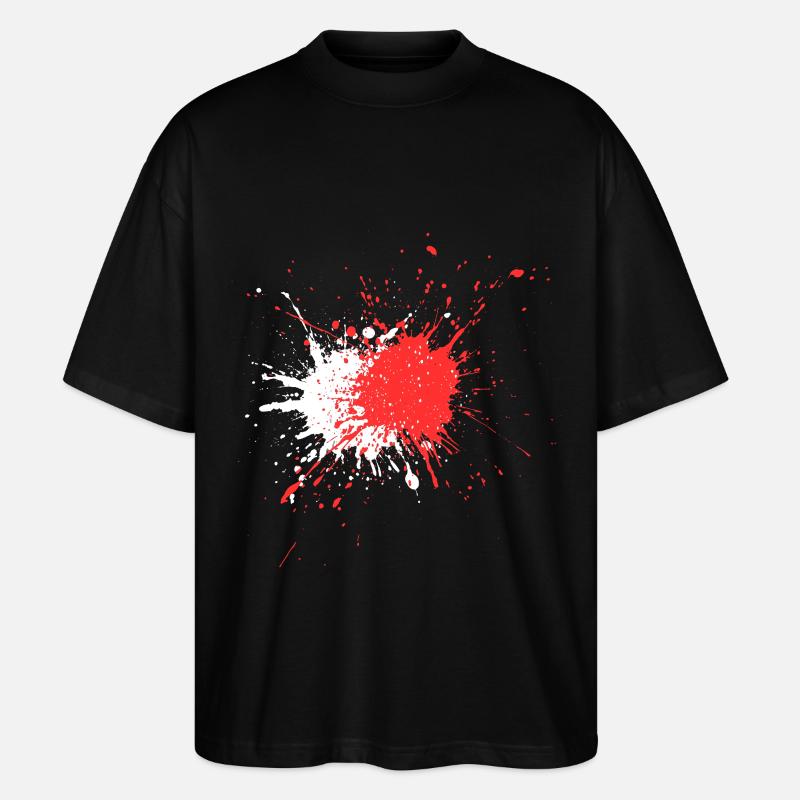 Abstrakter Blutspritzer Druck - Stanley/Stella Oversized Unisex Bio T-Shirt Blaster 2.0 - Schwarz