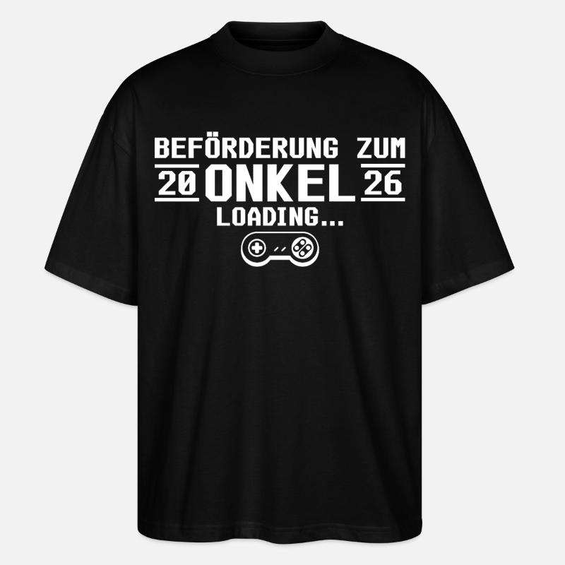 Werdender Onkel 2026 loading - Patenonkel - Stanley/Stella Oversized Unisex Bio T-Shirt Blaster 2.0 - Schwarz