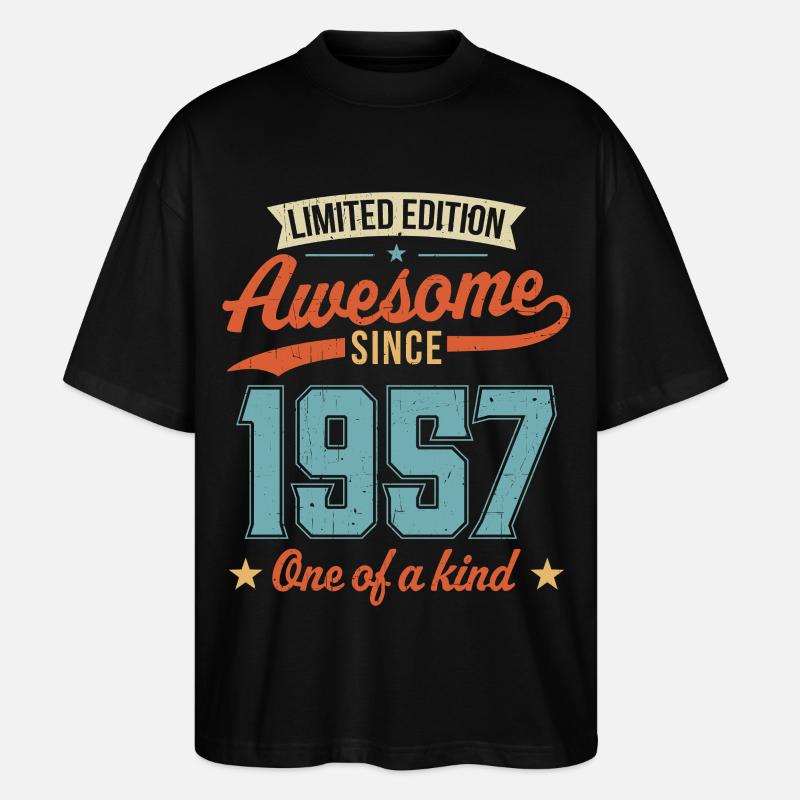 Großartig seit 1957 - Stanley/Stella Oversized Unisex Bio T-Shirt Blaster 2.0 - Schwarz