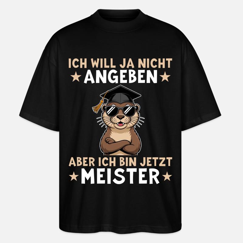 Maîtrise réussie - Otter Master Degree - T-shirt bio Blaster 2.0 coupe oversize Stanley/Stella Unisexe - noir