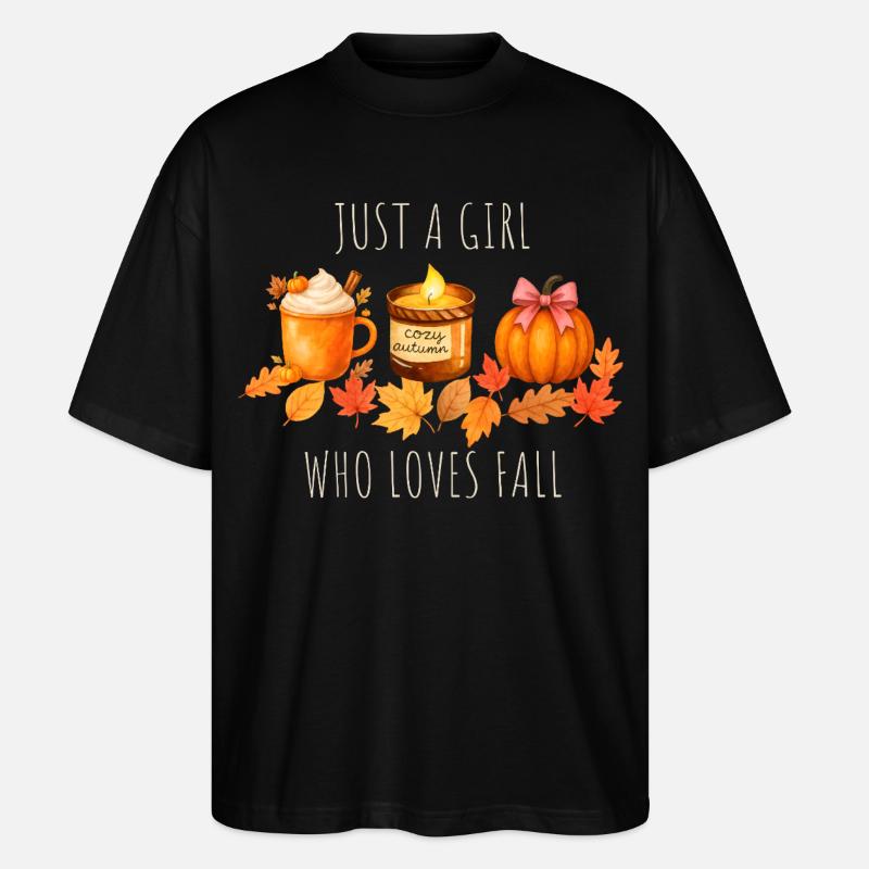 Nur ein Mädchen das Herbst liebt - Stanley/Stella Oversized Unisex Bio T-Shirt Blaster 2.0 - Schwarz