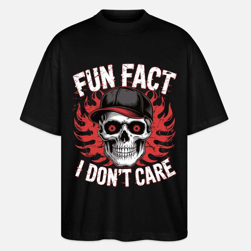 Skull Spruch Fun Fact - Stanley/Stella Oversized Unisex Bio T-Shirt Blaster 2.0 - Schwarz