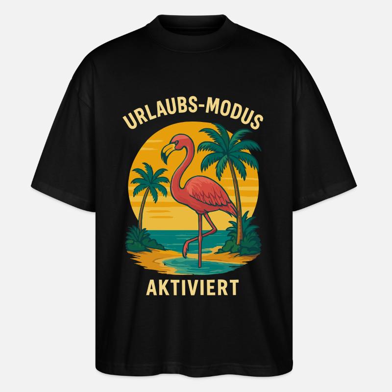 Flamingo Beach Vacances activées - T-shirt bio Blaster 2.0 coupe oversize Stanley/Stella Unisexe - noir